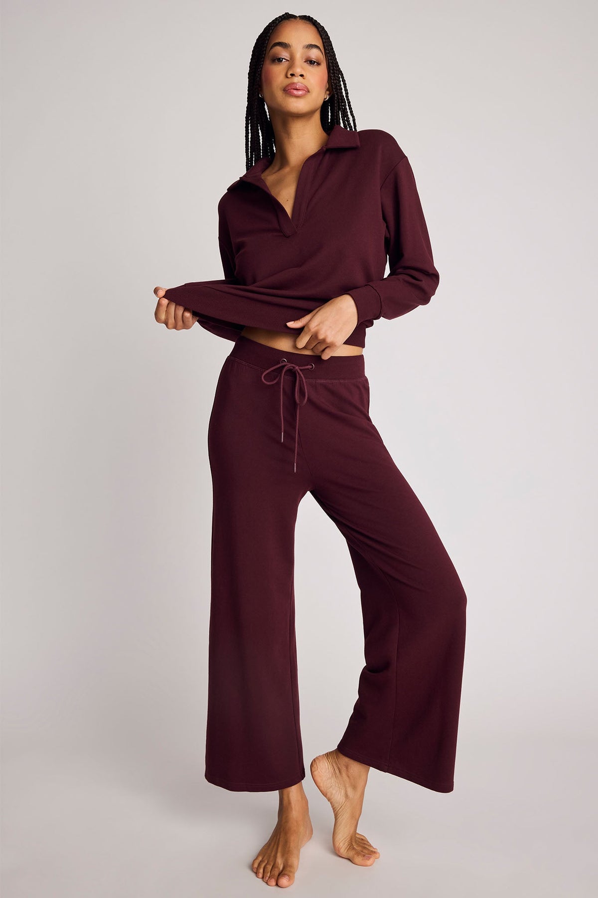 Club Crop Pant in Garnet