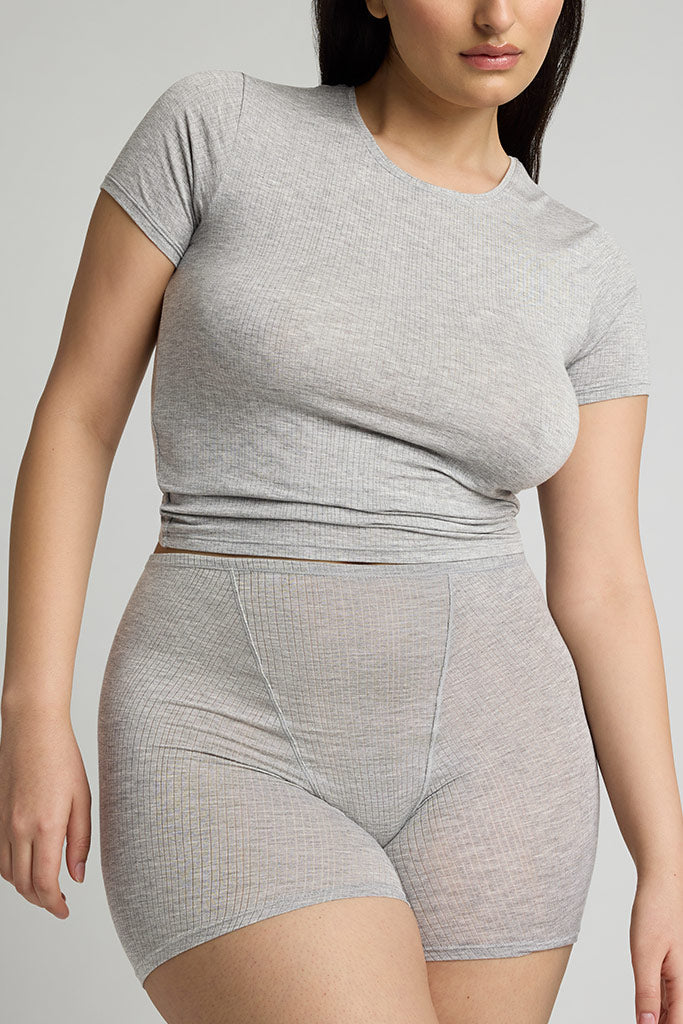 Whipped Baby Tee in Heather Grey